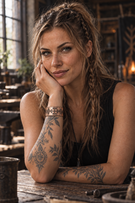 RĘCE BOGA – MĘSKA MIEDZIANA BRANSOLETA SŁOWIAŃSKA Z WILKAMI